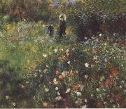 Woman with a Parasol in a Garden Pierre Renoir